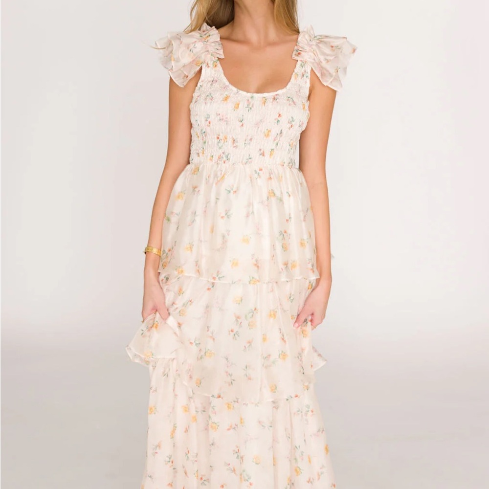 Worth Collective Cream Floral Maxi Dress (Bump Friendly)